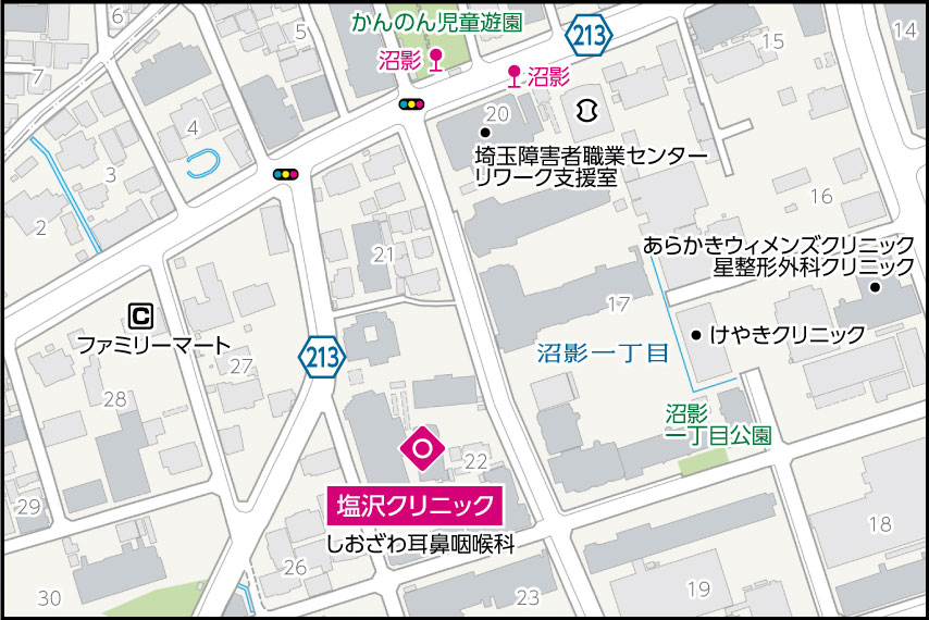 塩沢クリニックの地図