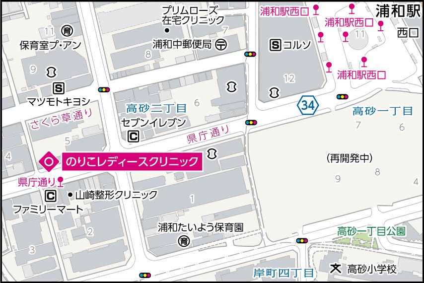 のりこレディースクリニックの地図