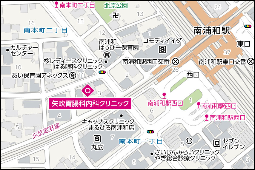 矢吹胃腸科内科クリニックの地図