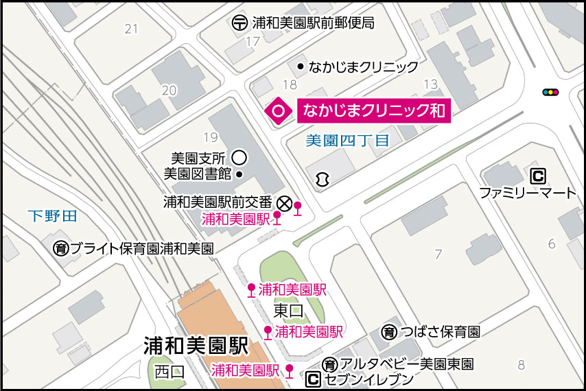 なかじまクリニック和の地図